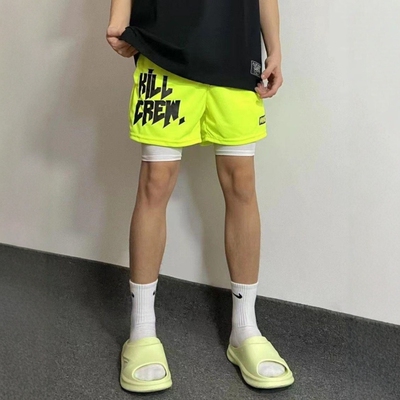 速干练腿跑步短裤男运动美式网眼篮球裤透气三分训练不过膝健身裤