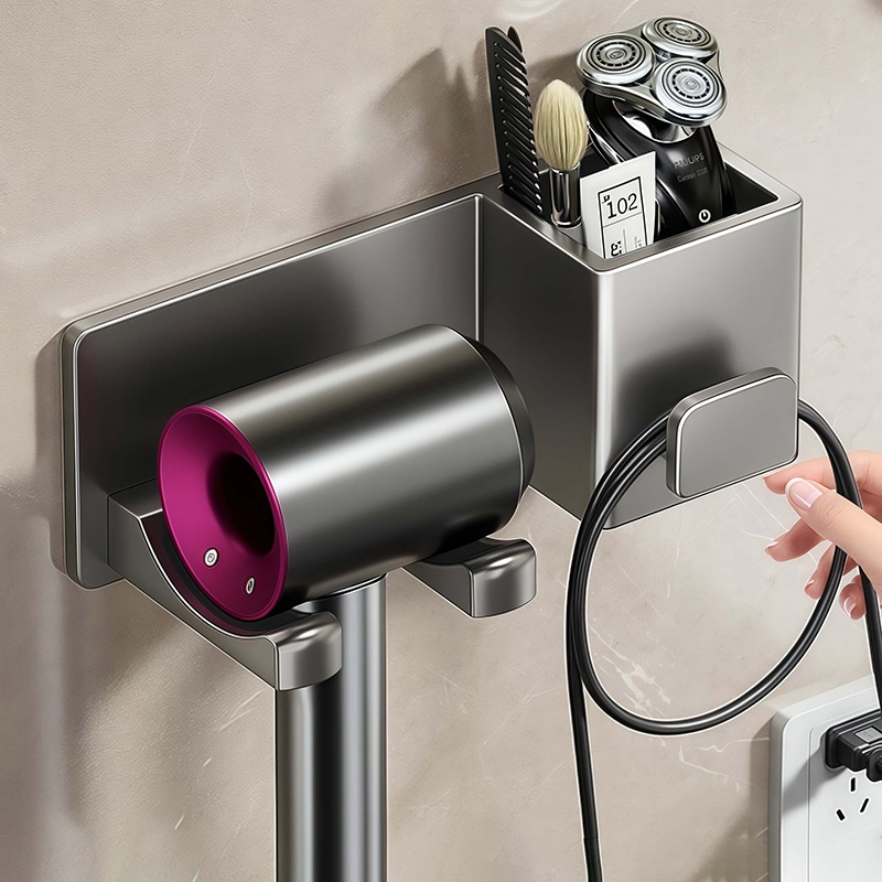 免打孔吹风机置物架收纳架子