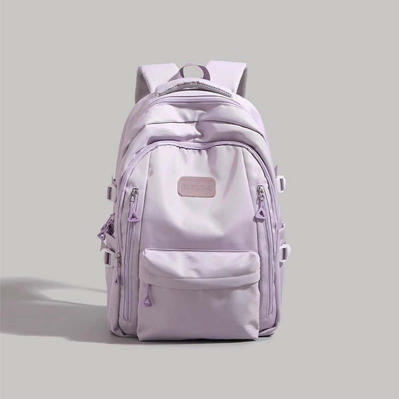 大学生双肩包女2025初中小学生书包电脑包德国旅行包紫色红色蓝色