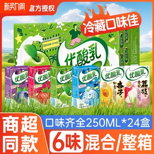 24盒酸酸乳饮料 伊利优酸乳草莓原味混合口味250ml 官方正品