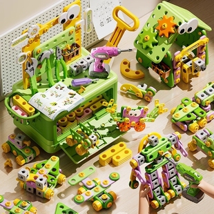 儿童益智维修工具箱3到6拧螺丝玩具男孩可拆卸组装 电钻螺丝刀宝宝