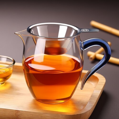公道杯透明泡茶功夫茶具配件分茶器茶漏套装茶道加厚玻璃茶滤公杯