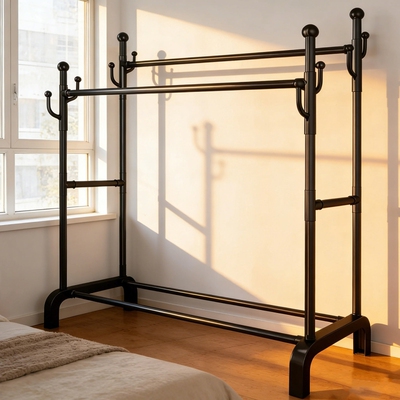 【热销好物！】双杆落地晾衣架