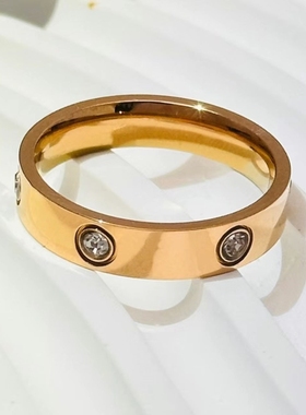 钉子戒指男女18K玫瑰金戒指