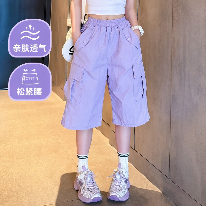 女童七分裤夏季工装薄款图片