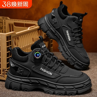 回力男鞋子2025新款冬季加绒棉鞋厚底马丁靴男士耐磨休闲工装靴子