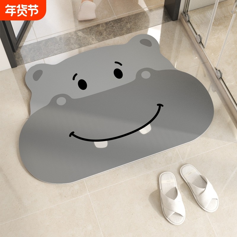 卡通软硅藻泥吸水垫浴室地垫卫生间门口防滑速干脚垫家用厕所地毯,居家布艺,入户地垫,淘宝优惠券,粉丝福利购,淘宝优惠卷