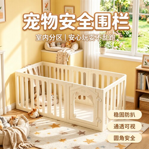 宠物围栏室内自由组合防护栏狗笼子小型犬泰迪狗围栏中型犬托盘