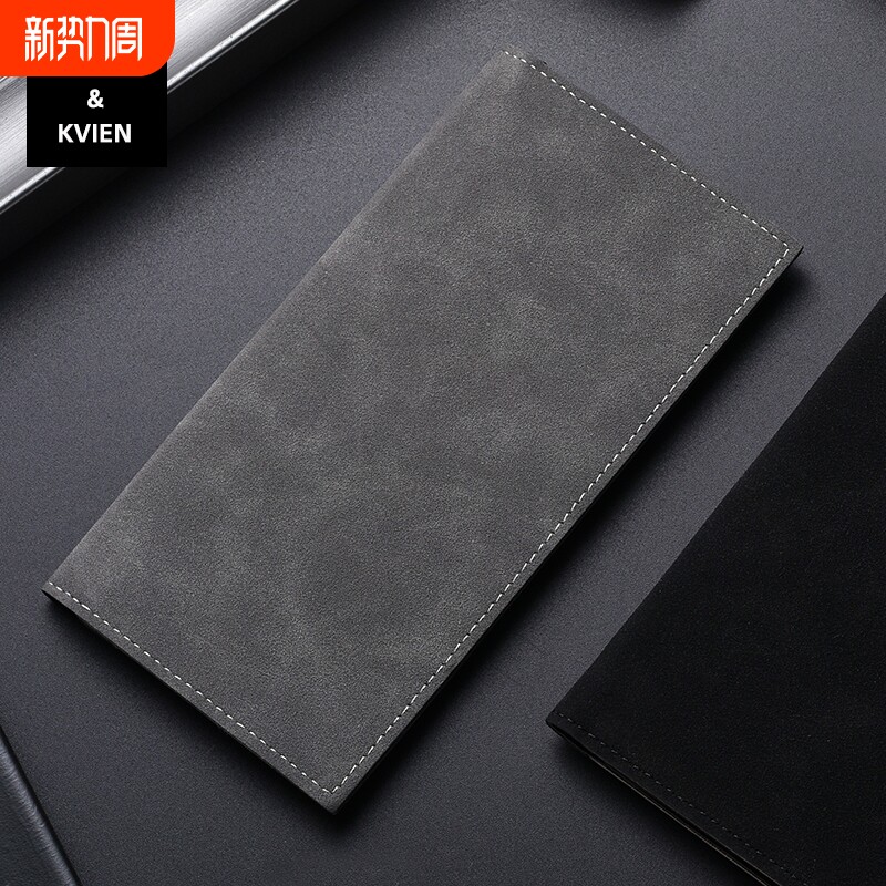 男士钱包长款翻毛皮超薄真软皮钱夹证件卡包多功能证件收纳零钱包