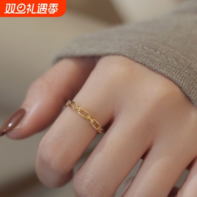 【洗手免摘】钛钢素圈戒指女轻奢高级感2025新款爆款小众设计指环
