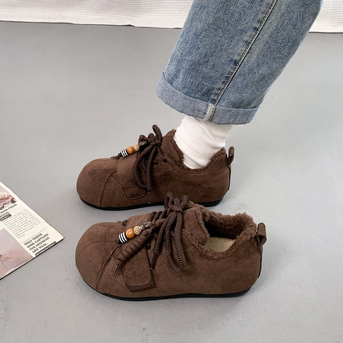 加绒勃肯鞋女2025秋冬季新款爆款复古百搭加厚保暖德训鞋厚底棉鞋