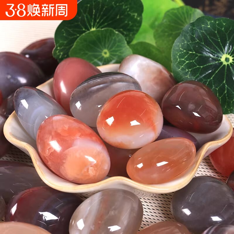 天然非红鹅卵石水培石子鱼缸造景花盆铺垫雨花石彩石头装饰水晶