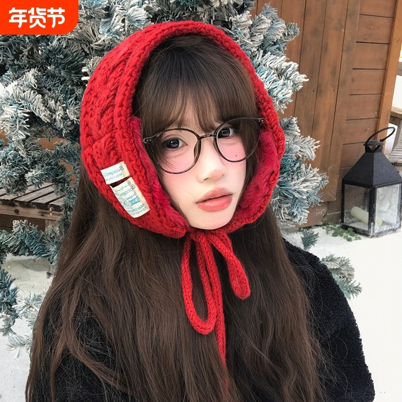 2025红色头带毛线针织耳罩女款冬加厚保暖防寒耳套耳捂子防冻护耳,服饰配件/皮带/帽子/围巾,耳套,淘宝优惠券,粉丝福利购,淘宝优惠卷