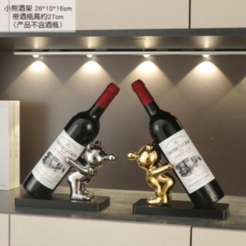 轻奢现代大象红酒托酒架托置物架简约客厅酒柜电视柜餐边柜摆件