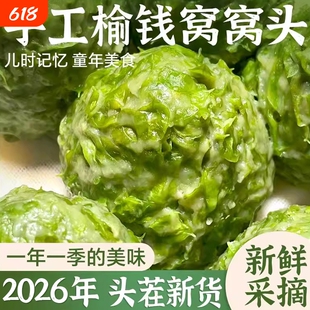 山药榆钱窝窝槐花头新鲜现摘野菜团子速食馒头早餐加热即食手工