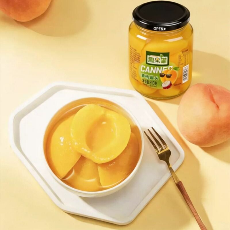 新鲜黄桃罐头混合水果罐头510g沂蒙山特产大瓶开盖即食零食