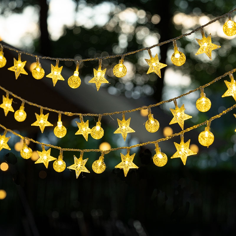 七彩变色彩灯农村院子