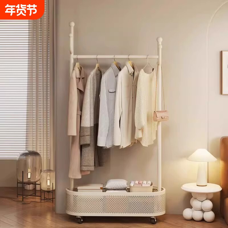 衣架落地卧室家用挂衣架可移动晾衣架室内衣服架子床边简易衣帽架