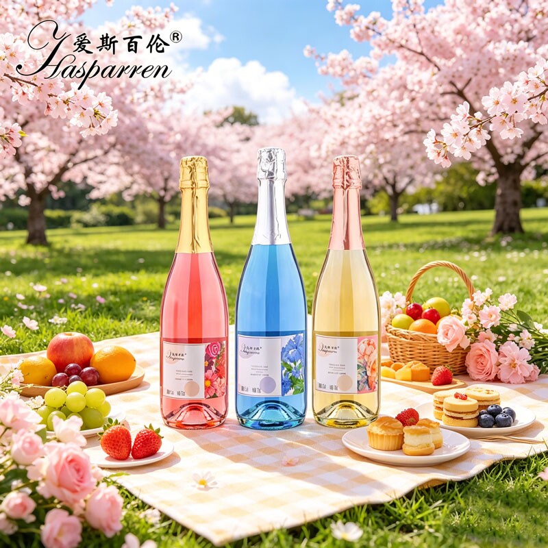爱斯百伦起泡酒低度微醺甜型气泡酒果味酒葡萄果酒红酒小酒荔枝
