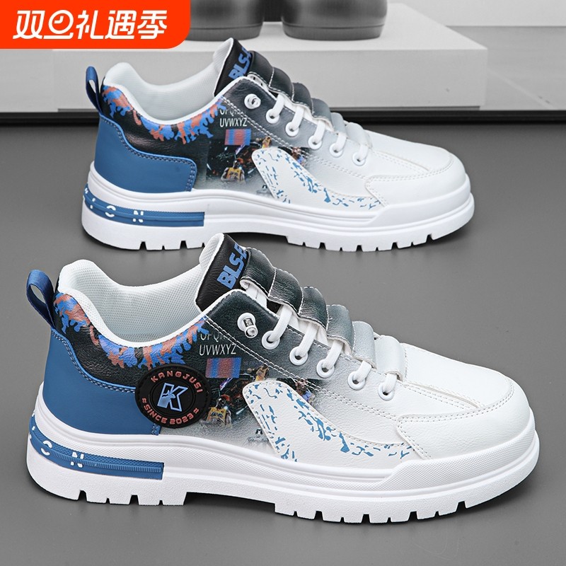 小白男鞋2025夏季款百搭一脚蹬休闲板鞋新款男士增高运动潮牌潮鞋