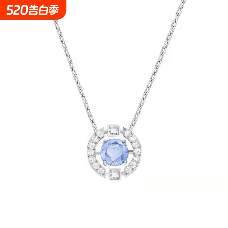 施家黑天鹅项链女玫瑰金锁骨链跳动的心韩版水晶简约长款生日