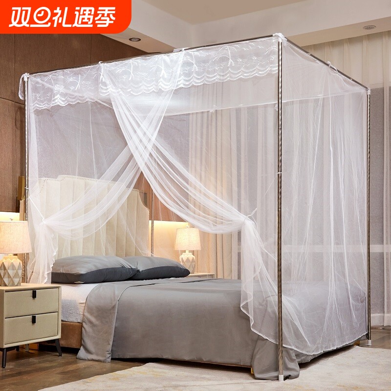 蚊帐加厚单门家用1.5米卧室1.8m一开门1.2支架双人1.0米老式防蚊