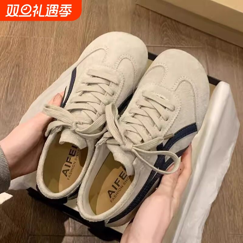 复古软底德训鞋女2025秋季新款爆款平底阿甘鞋韩系百搭运动鞋轻便