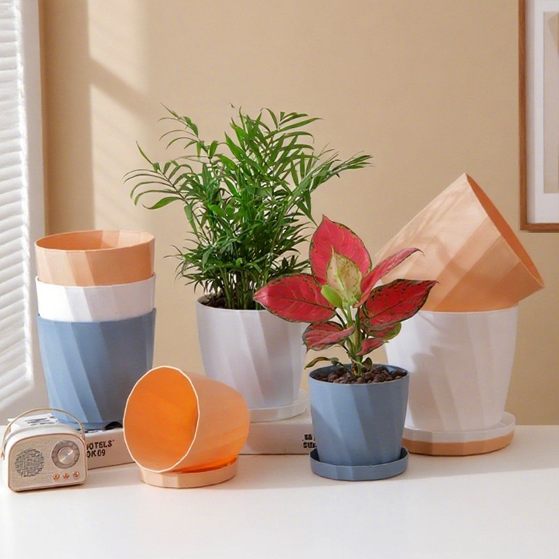 北欧简约花盆家用仿陶瓷加厚耐用树脂多肉绿植小盆栽花盆处理清仓