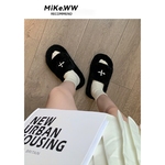 毛毛拖鞋女外穿2025秋冬新款韩版ins潮鞋毛茸茸刺绣居家厚底拖鞋