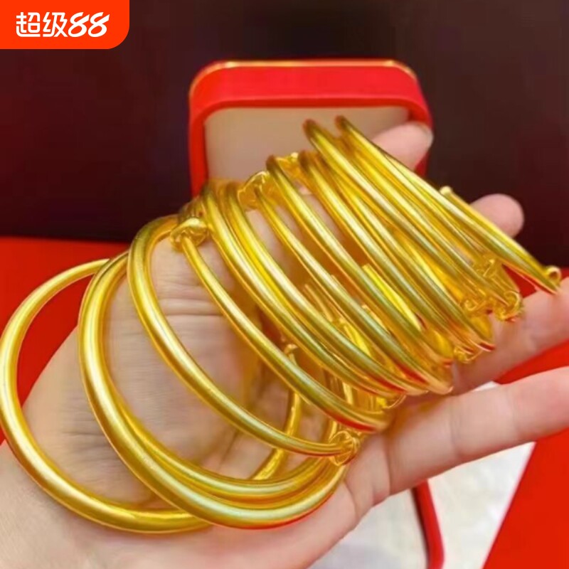 爆款黄金色仿越南沙金色古法传承手镯女生两世欢手链经典手链手镯