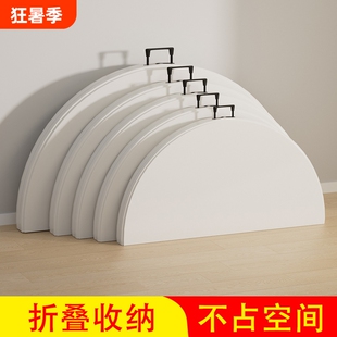 折叠圆桌圆形餐桌家用圆台面便携式大圆桌餐桌椅户外桌子收纳移动