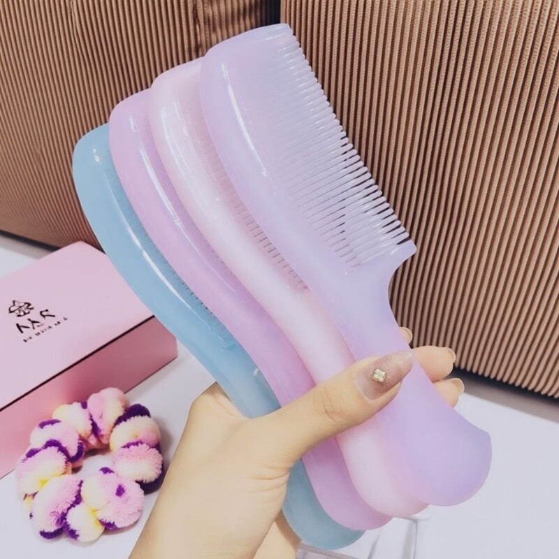 梳子女家用学生熟胶不易断密齿糖果色加厚长发直发美发顺发软塑料