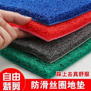入户门口脚垫地垫塑料丝圈门垫地毯室外防滑垫子蓝色进门绿色浴室