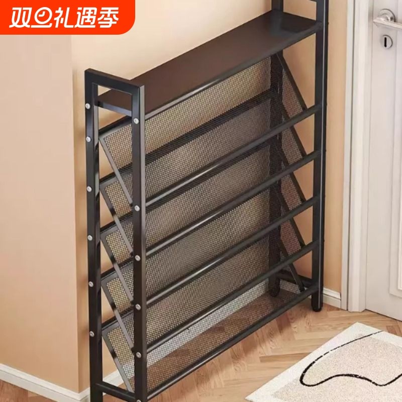 超薄鞋架小窄家用门口多层入户门小型小鞋架子门后置物架简易鞋柜