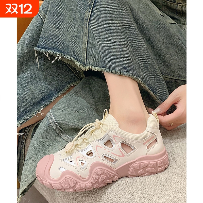 镂空运动凉鞋女款2025新款夏季透气丑萌溯溪罗马鞋休闲百搭洞洞鞋