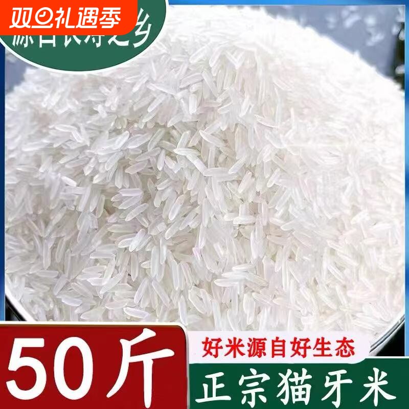 50斤丝苗米南方晚稻装新米当季农家10斤粘米丝苗长粒猫牙香米大米