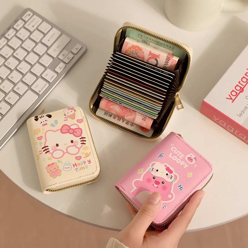 KT凯蒂猫可爱卡通卡包女大容量多卡位便携小巧驾驶证件收纳零钱包