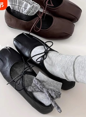 gogoback法式复古芭蕾风玛丽珍鞋女百搭舒适通勤休闲平底浅口单鞋