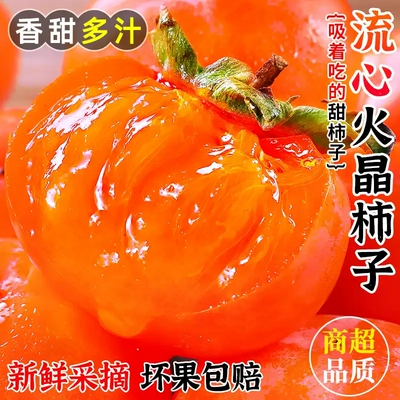 山西正宗火晶柿子小甜火柿火罐柿子水晶软柿子新鲜水果