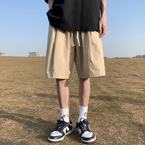 新款工装短裤男款夏季运动休闲男生中裤潮牌直筒阔腿沙滩五分裤子