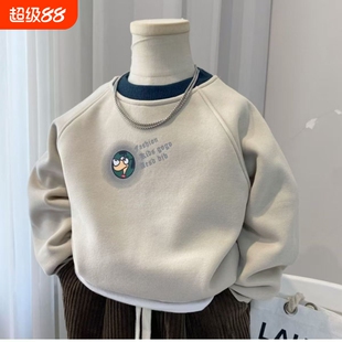 儿童上衣纯棉卫衣男童加绒秋冬2025新款打底男孩洋气外穿A米奇