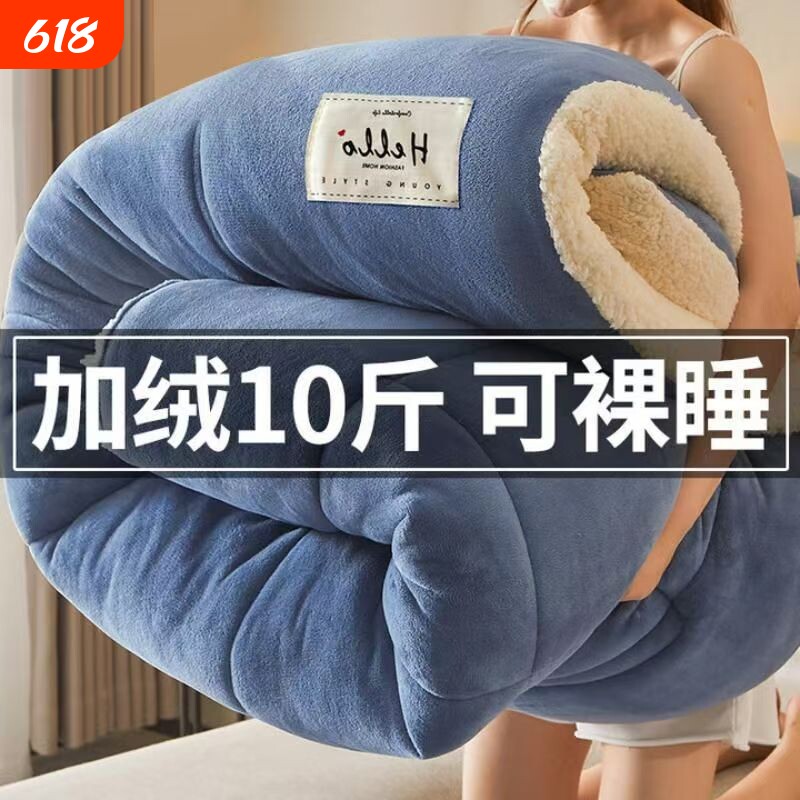 冬被芯牛奶绒加厚保暖冬季珊瑚绒被褥被子单人宿舍羊羔绒棉被10斤