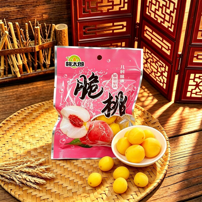 网红小零食果干蜜饯锁喉桃脆桃果脯黄桃童年怀旧老零食品解馋酸甜