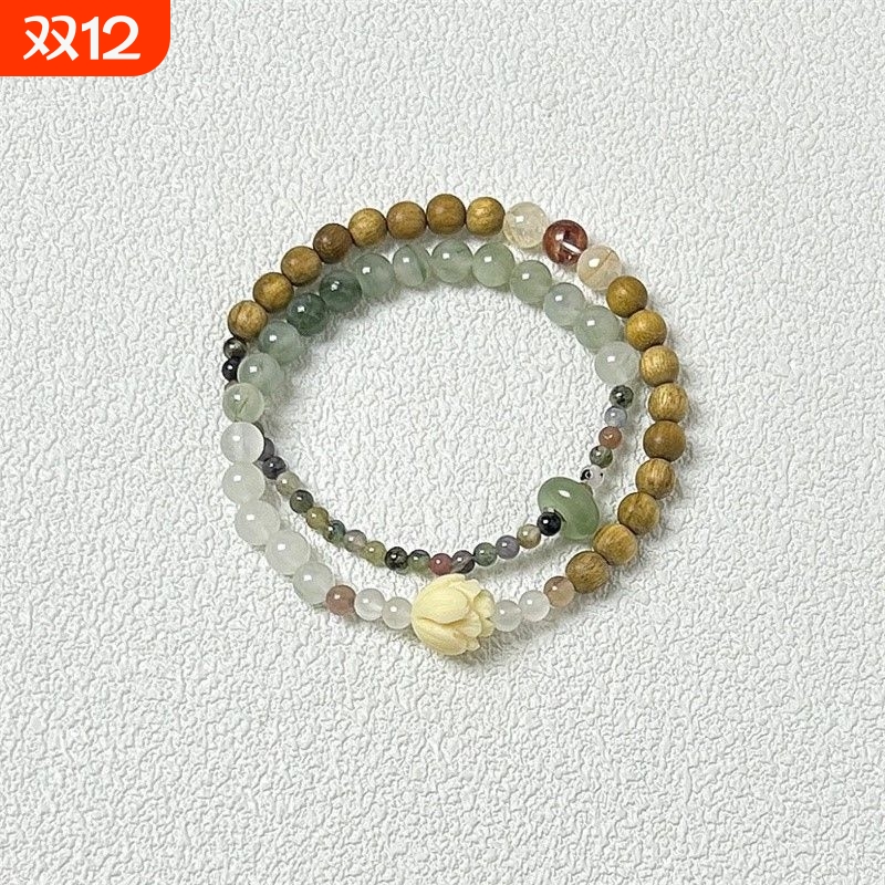 新中式简约莲花手串|104人收藏