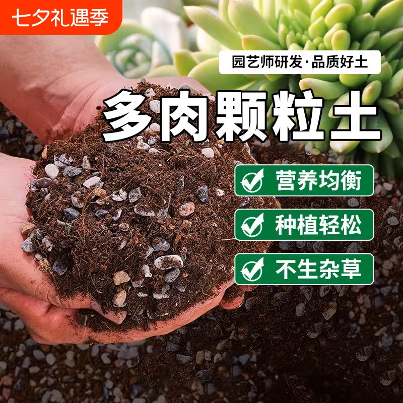 多肉颗粒土专用营养土植物泥炭种植土壤肉肉叶插小苗老桩颗粒花土