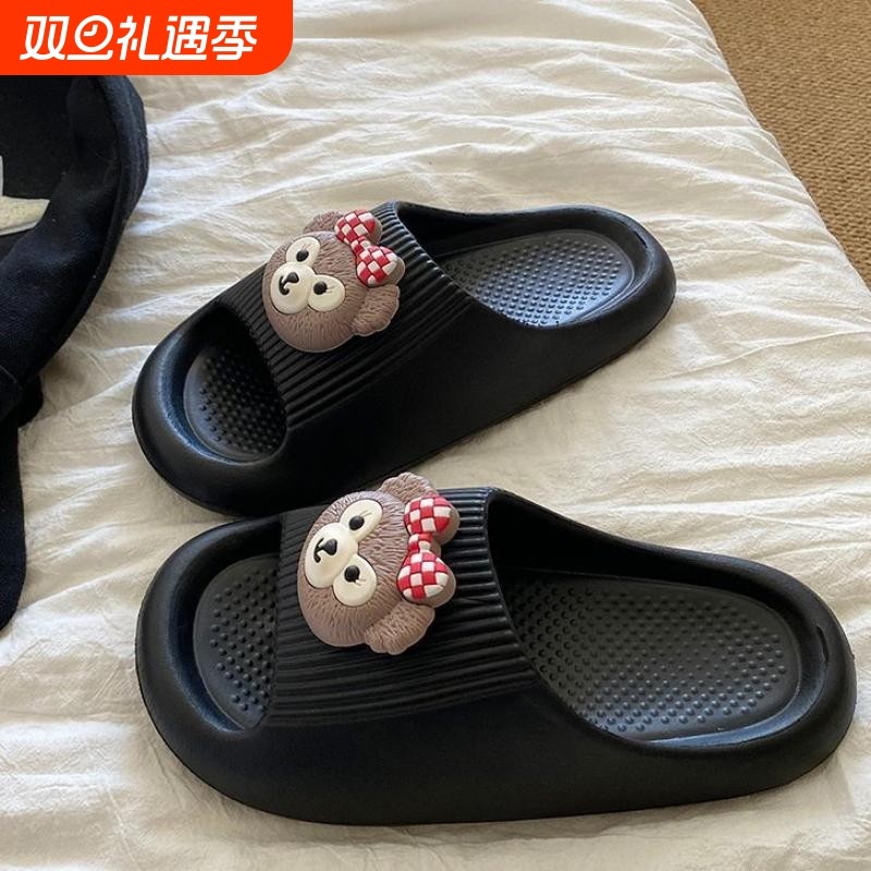 拖鞋女款夏季熊头EVA拖鞋女卡通外内穿超软底踩屎感浴室防滑舒适