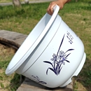 超大花盆圆形加厚耐用仿陶瓷无孔果树睡莲塑料盆带托盘养花底部