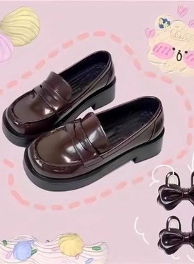 熊熊日报社原创jk制服鞋百搭学生基础厚底单鞋中低跟增高鞋皮鞋