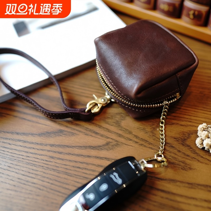 2026新款真软皮文艺耳机口红硬币钥匙收纳卡包零钱包女士手提包包