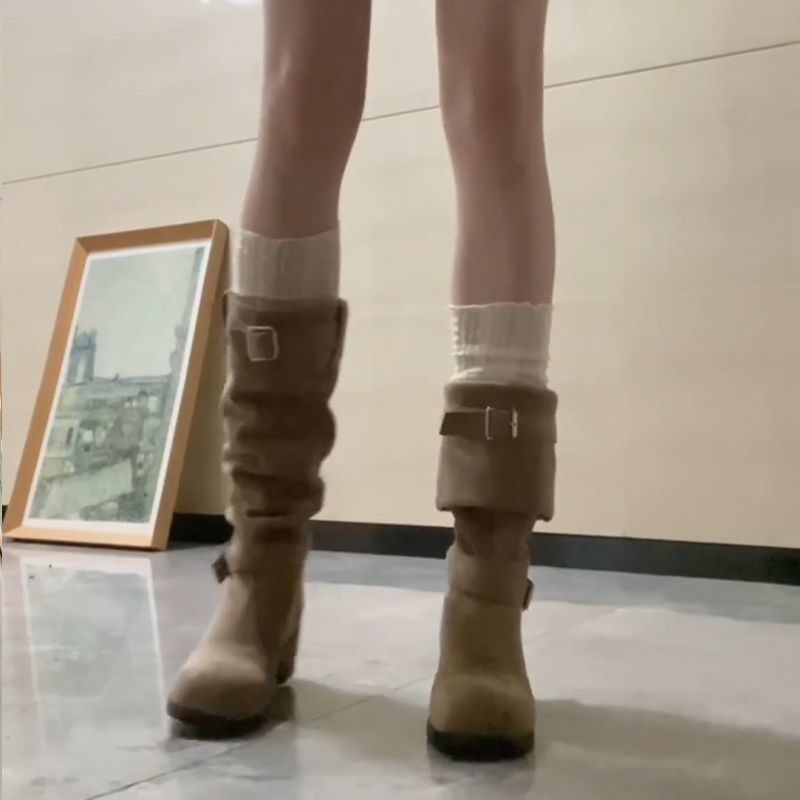 白色蕾丝袜套女秋冬季堆堆袜配靴子腿套叠穿骑士靴袜长筒靴小腿袜